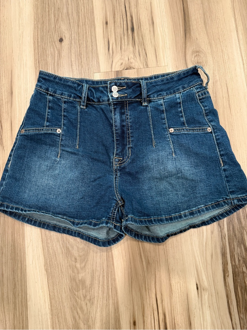 Rock and roll denim high rise shorts
